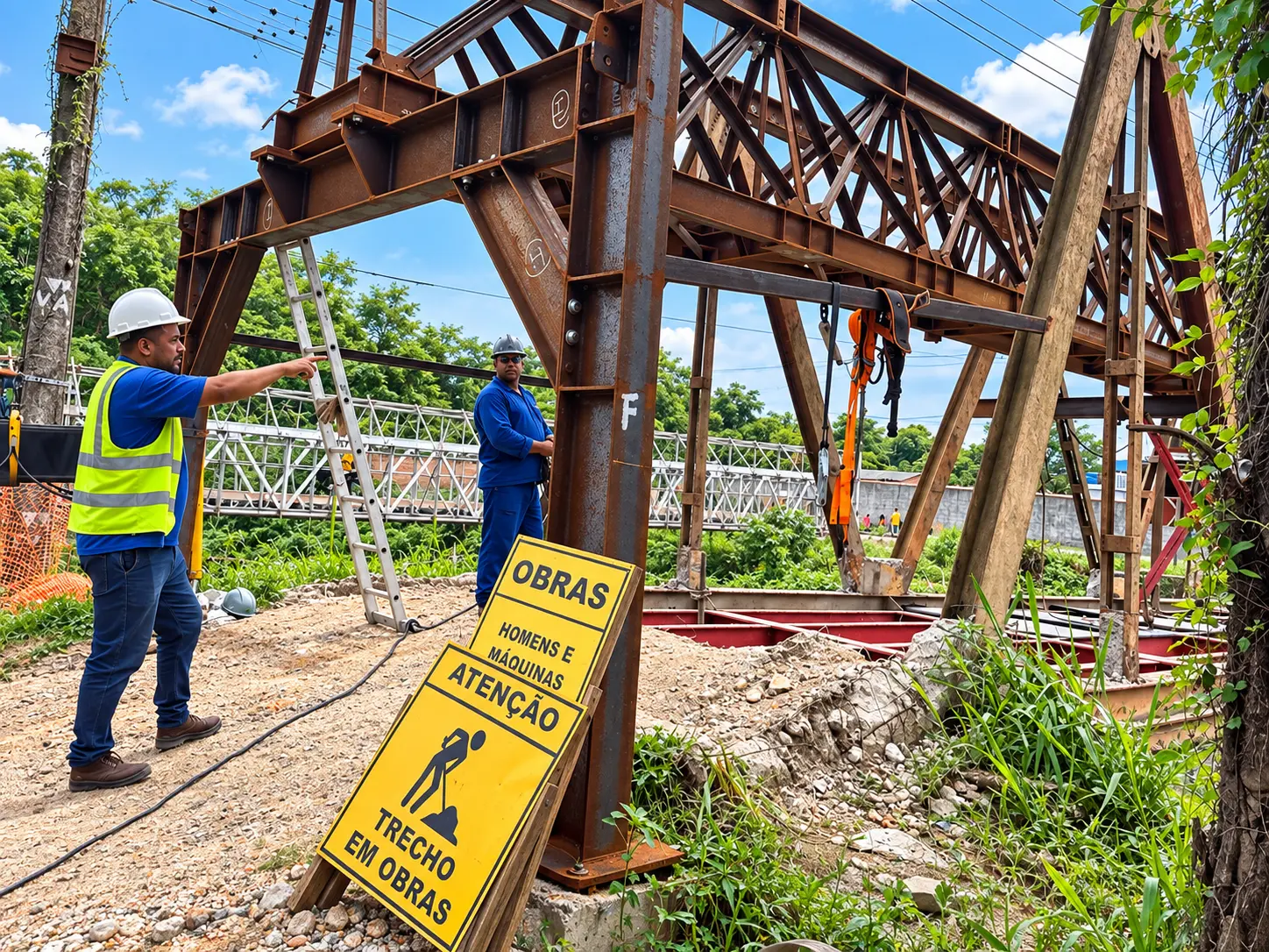 Responsabilidade técnica em montagem de ponte metálica
